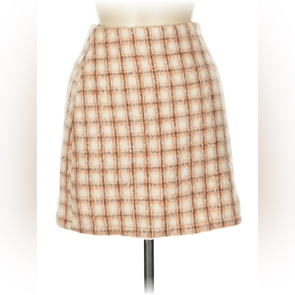 Ghanda Chance Soft Tweed Plaid College Mini Skirt - Picture 2 of 5